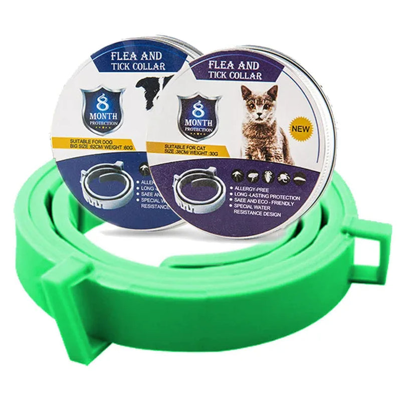 Adjustable Dog & Cat Collar Flea & Tick Prevention Pet Collar Pest Control Protect Rubber Flea Killer Collar Pet Cat Accessories