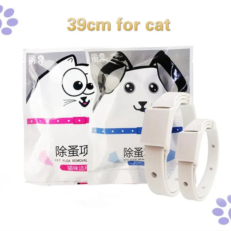 Dog & Cat Collar Flea & Tick Prevention Adjustable Pet Collar Pest Control Protect Rubber Flea Killer Collar Pet Accessories