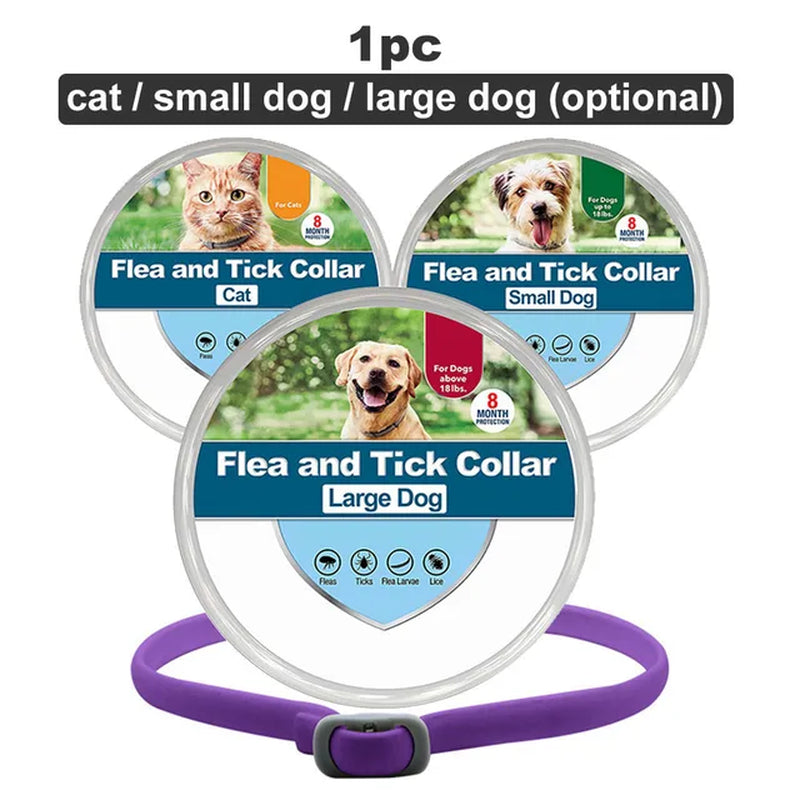 Flea & Tick Collar for Dogs 8 Months Protection Puppy Pet Collar Kills Fleas & Ticks Water Resistant for Small Medium Large Dogs