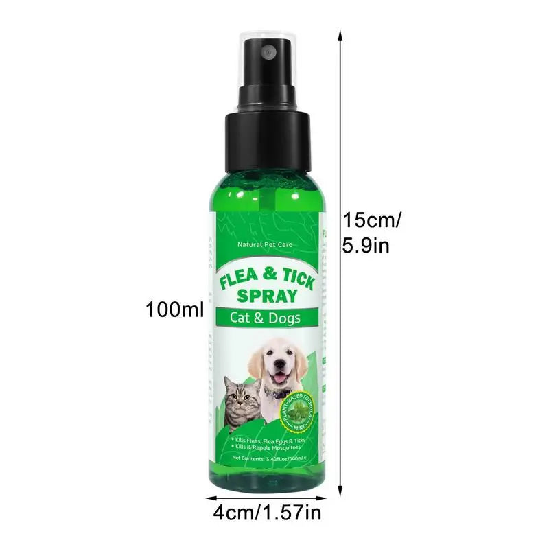 Pet Skin Spray Fleas Tick & Mosquitoes Spray Natural Care Flea and Tick Spray Fleas Control Prevention for Dogs and Cats