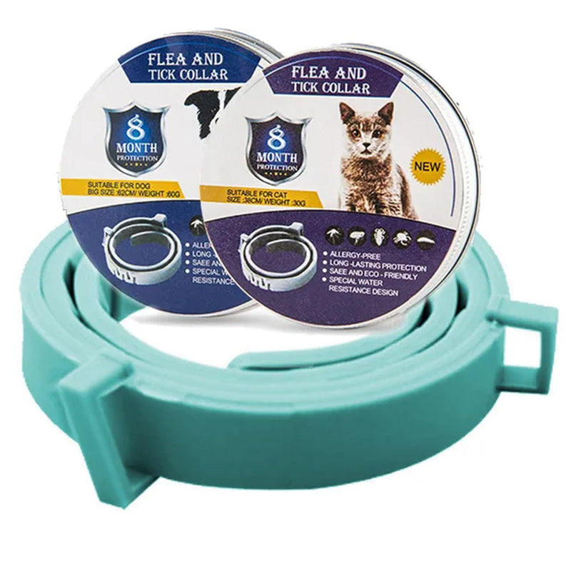 Adjustable Dog & Cat Collar Flea & Tick Prevention Pet Collar Pest Control Protect Rubber Flea Killer Collar Pet Cat Accessories