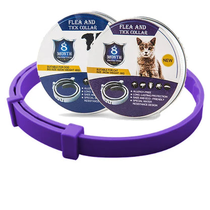 Adjustable Dog & Cat Collar Flea & Tick Prevention Pet Collar Pest Control Protect Rubber Flea Killer Collar Pet Cat Accessories