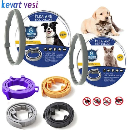 Silicone Flea and Tick Collar for Dog Cat Adjustable Antiparasitic Dogs Necklace Pet Anti-Mosquito Insect Repellent Pet Supplies