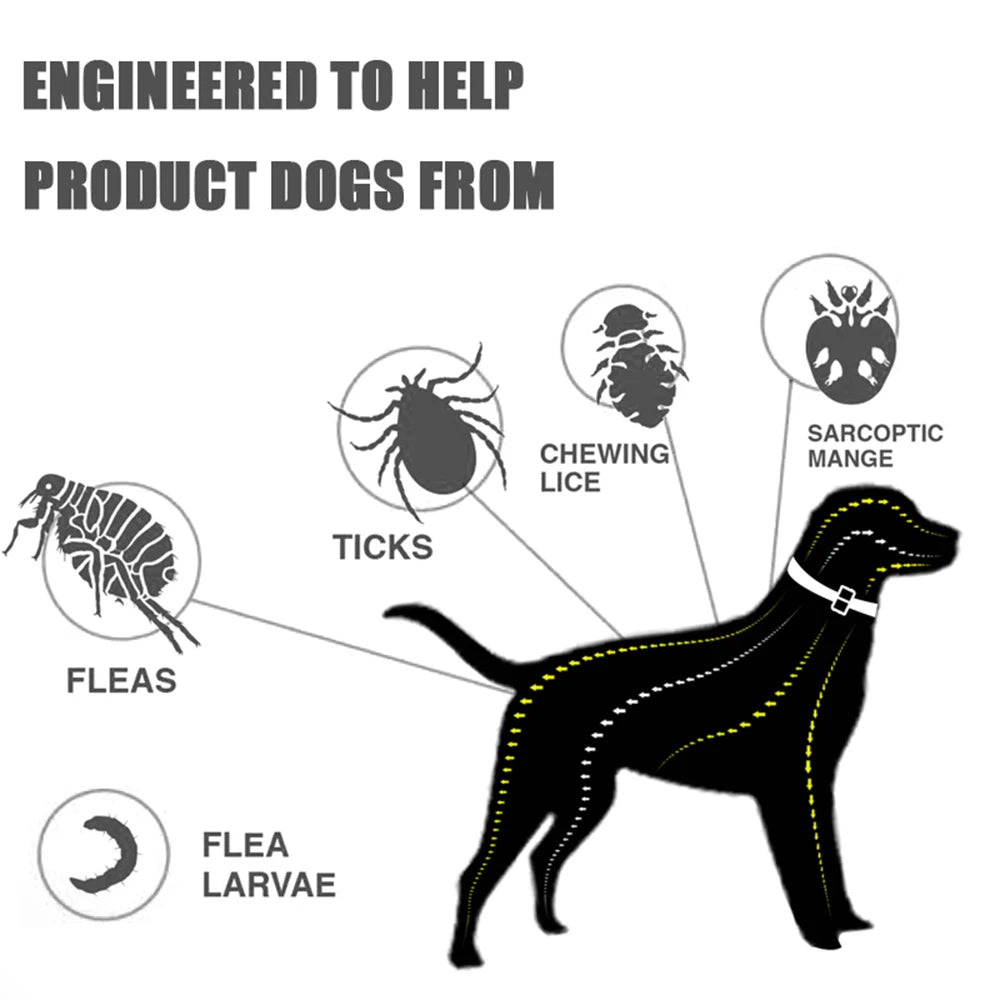 Flea and Tick Collar Silicone Adjustable Dogs Cats Collar 8 Month Protection Anti-Mosquitoes Insect Repellent Pet Supplies