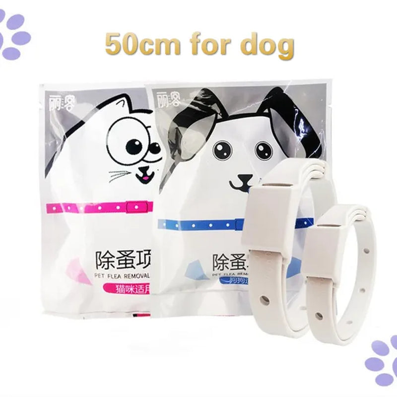 Dog & Cat Collar Flea & Tick Prevention Adjustable Pet Collar Pest Control Protect Rubber Flea Killer Collar Pet Accessories