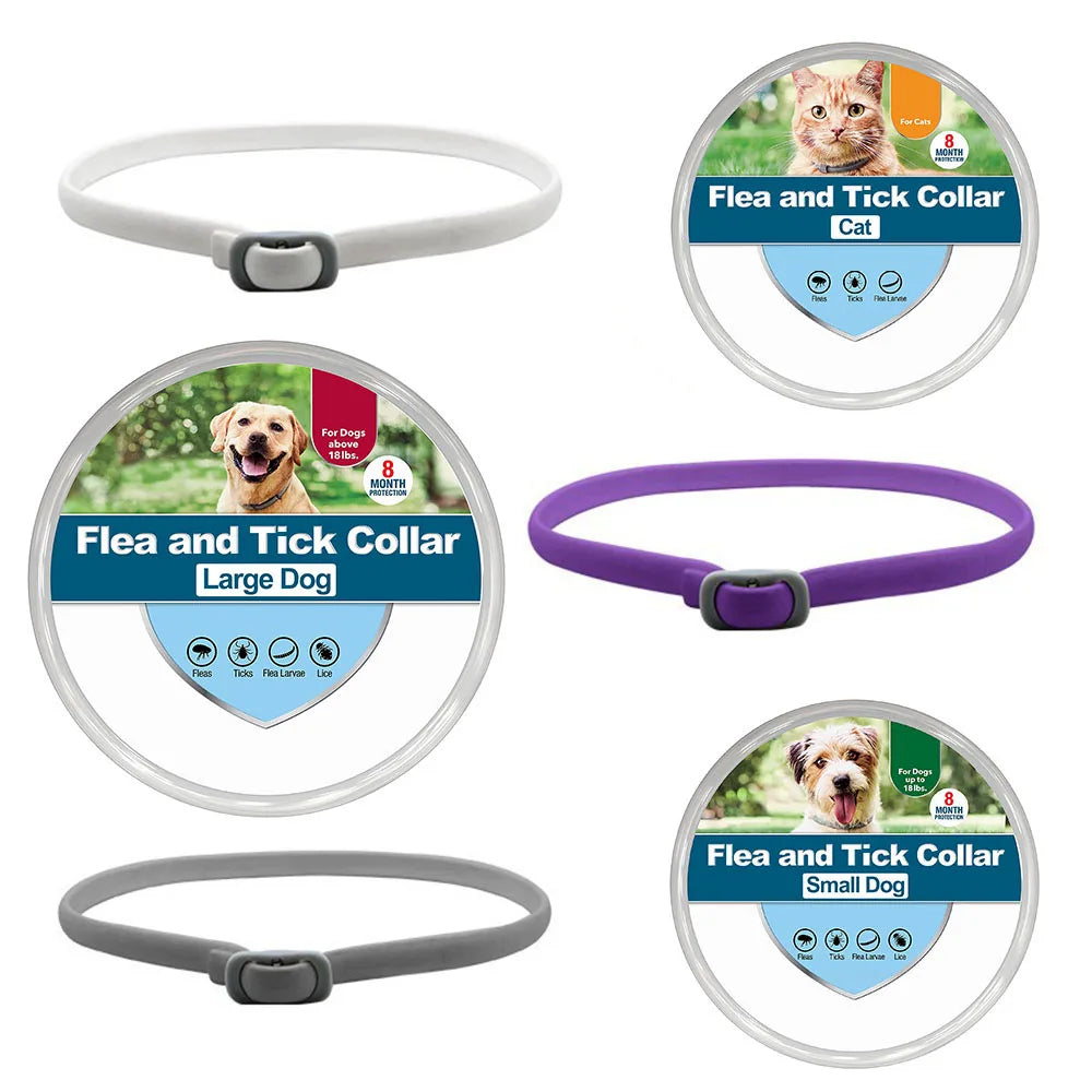 Flea & Tick Collar for Dogs 8 Months Protection Puppy Pet Collar Kills Fleas & Ticks Water Resistant for Small Medium Large Dogs