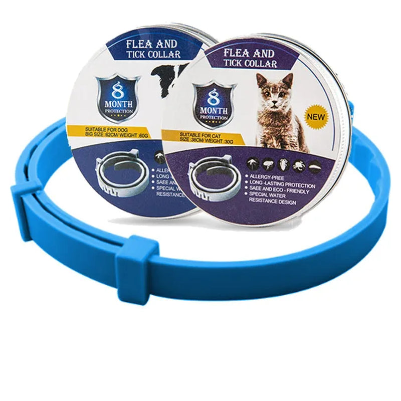 Adjustable Dog & Cat Collar Flea & Tick Prevention Pet Collar Pest Control Protect Rubber Flea Killer Collar Pet Cat Accessories