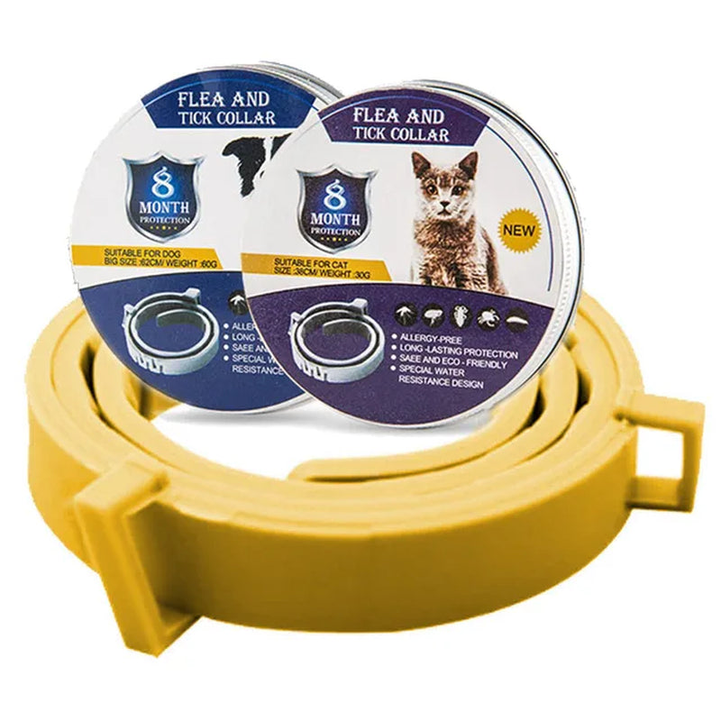 Adjustable Dog & Cat Collar Flea & Tick Prevention Pet Collar Pest Control Protect Rubber Flea Killer Collar Pet Cat Accessories