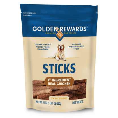 Golden Rewards Dry Chicken Stick Dog Treats, 24 oz Bag