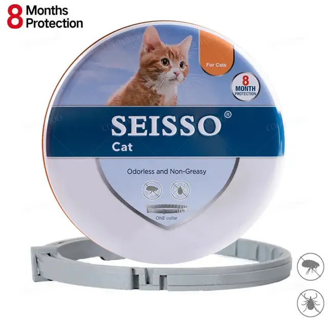 SEISSO Adjustable Flea and Tick Collar for Cats and Dogs