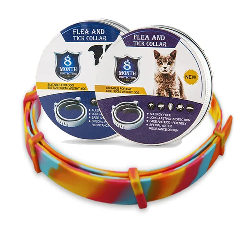 Adjustable Dog & Cat Collar Flea & Tick Prevention Pet Collar Pest Control Protect Rubber Flea Killer Collar Pet Cat Accessories