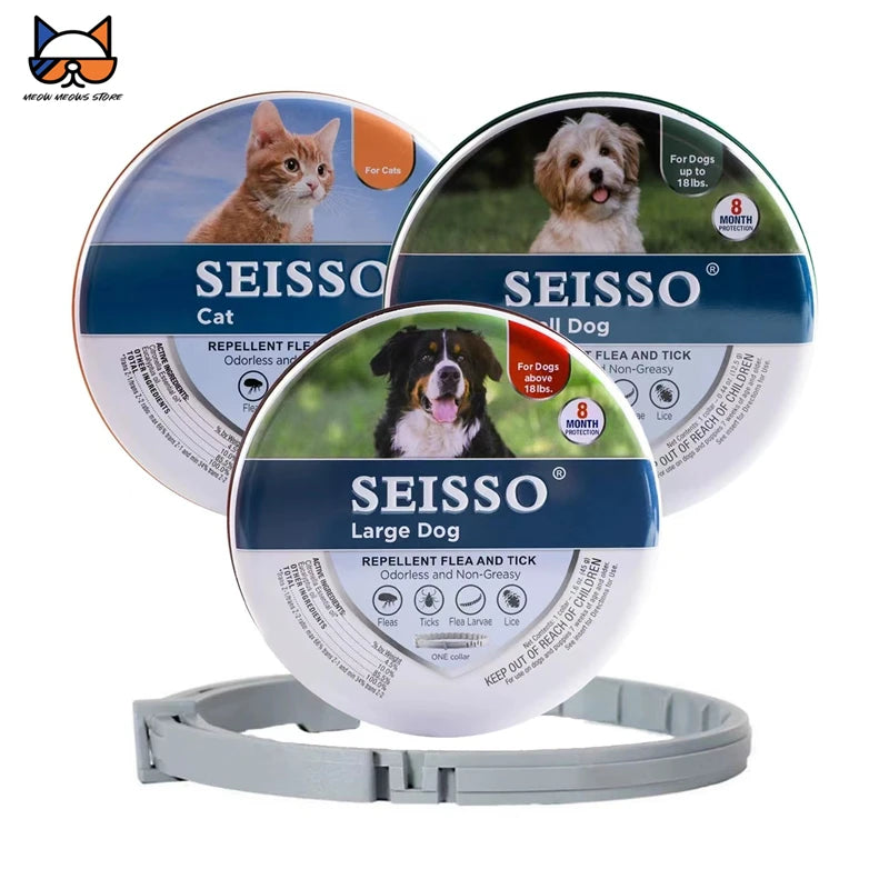 Anti-Flea Anti-Tick Anti-Mosquito Harmless Smelling Aromatic Adjustable Pet Collar Protect Large Small Sized Dogs Cats 8 Months