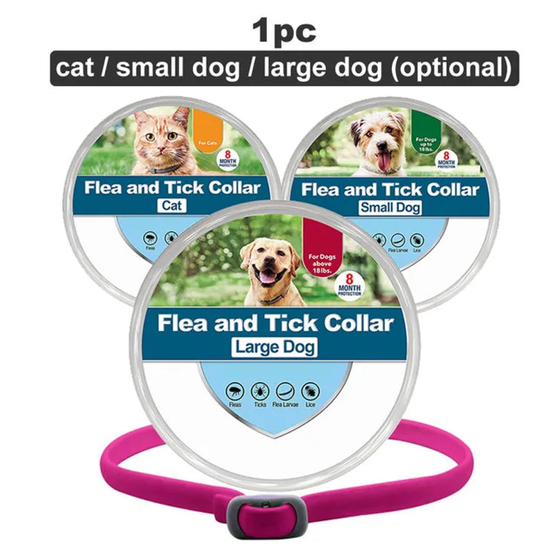 Flea & Tick Collar for Dogs 8 Months Protection Puppy Pet Collar Kills Fleas & Ticks Water Resistant for Small Medium Large Dogs