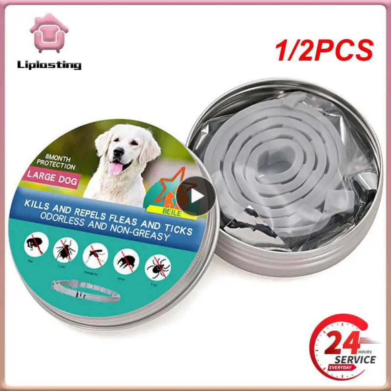 1/2PCS Pet Flea and Tick Collar for Dogs Cats Adjustable Prevention Pet Collar Pest Anti-Mosquito Insect Repellent Puppy