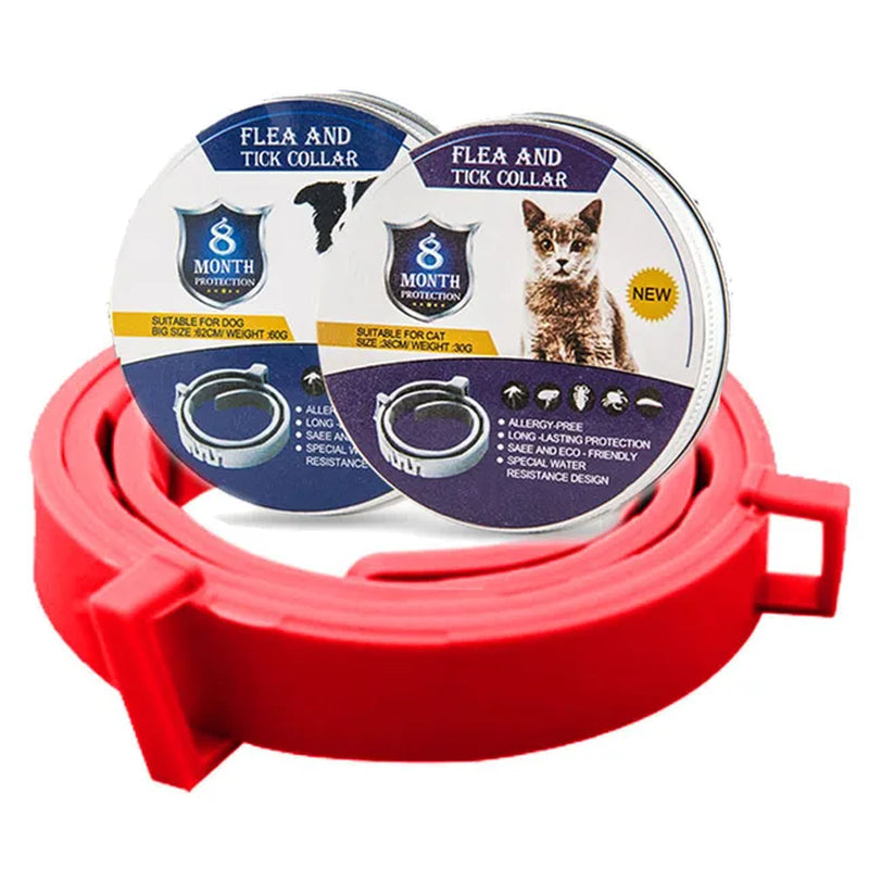 Adjustable Dog & Cat Collar Flea & Tick Prevention Pet Collar Pest Control Protect Rubber Flea Killer Collar Pet Cat Accessories