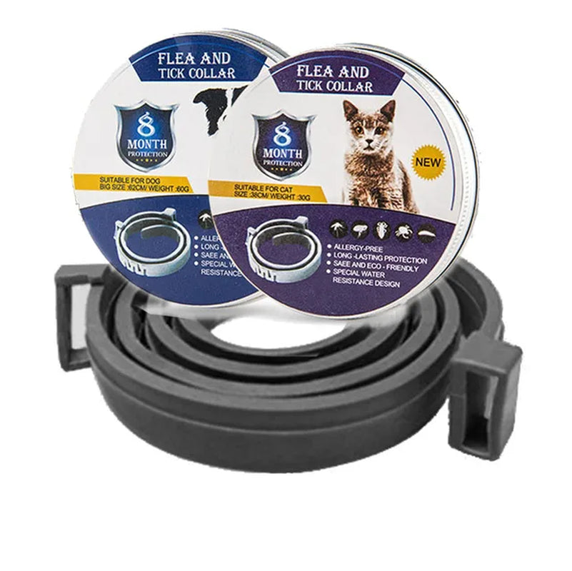 Adjustable Dog & Cat Collar Flea & Tick Prevention Pet Collar Pest Control Protect Rubber Flea Killer Collar Pet Cat Accessories