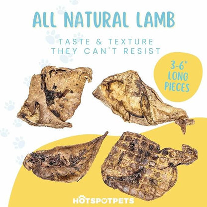 Hotspot Premium Lamb Lung Dog Treats - Slow Roasted All Natural Dehydrated Premium Chew Treats for Dogs - No Hormone- Rawhide Alternative Snack for All Breeds - 1LB