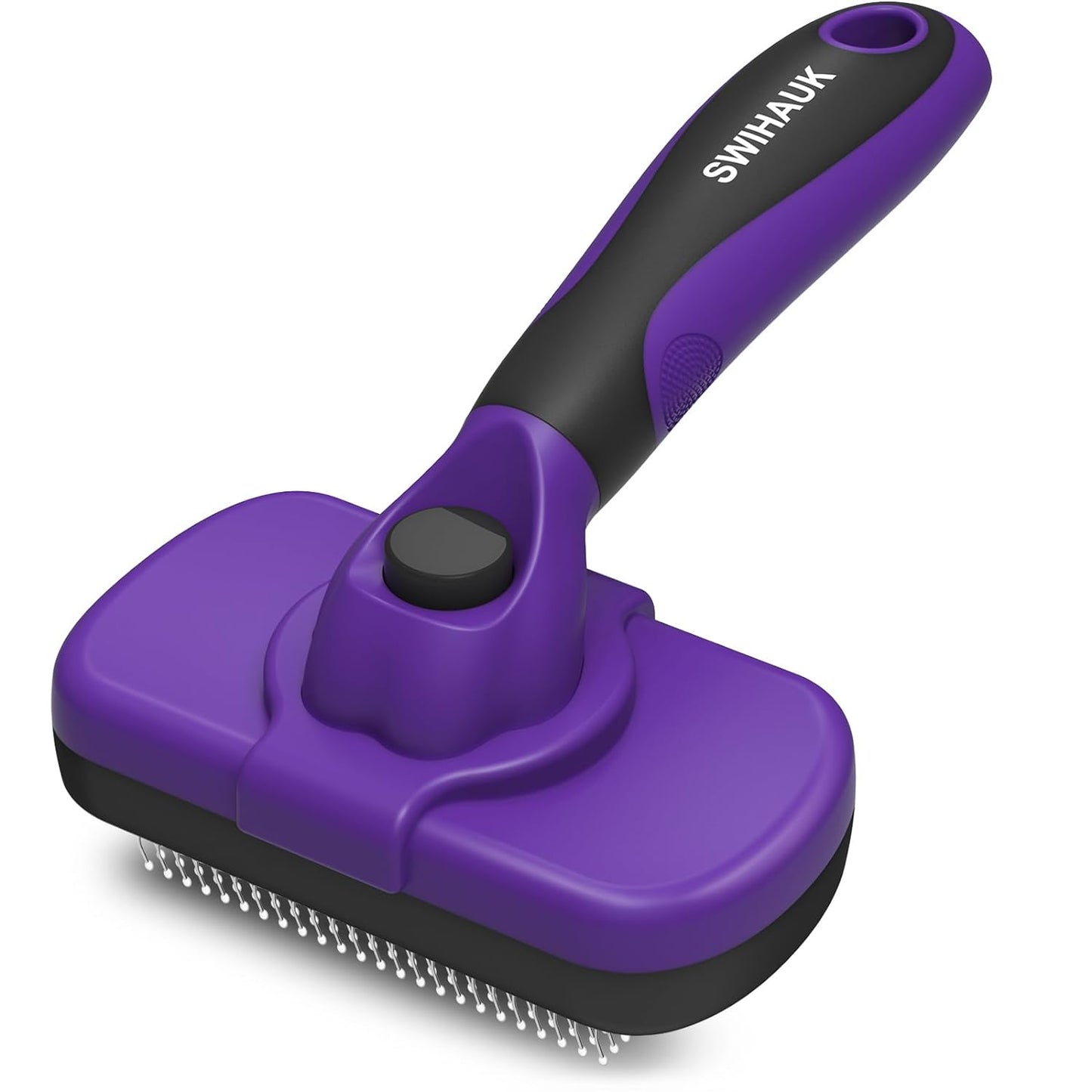 Swihauk Self-Cleaning Slicker Brush for Dogs & Cats - Skin-Friendly Grooming Brush, Shedding Brush, Deshedding Tool, Puppy Brush - Pet Supplies & Accessories