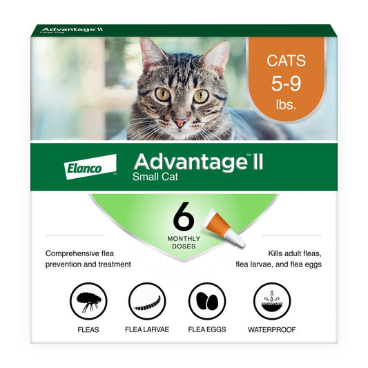 Vet-Recommended Flea Prevention for Small Cats 5-9 Lbs, 6-Monthly Treatments