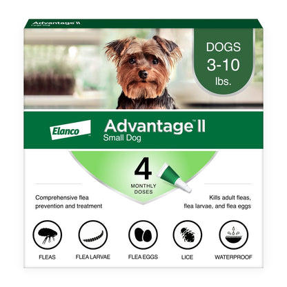 Vet-Recommended Flea Prevention for Small Dogs 3-10 Lbs, 4-Monthly Treatments