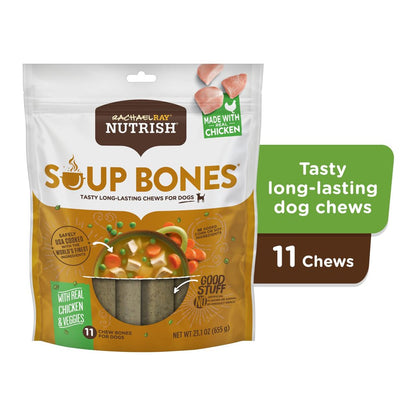 Rachael Ray  Soup Bones Dog Chews with Real Chicken & Veggies,11 Dog Chews