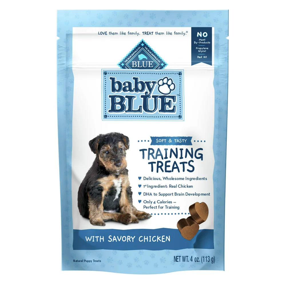 Baby BLUE Training Treats Natural Puppy Soft Dog Treats, Savory Chicken 4-Oz Bag