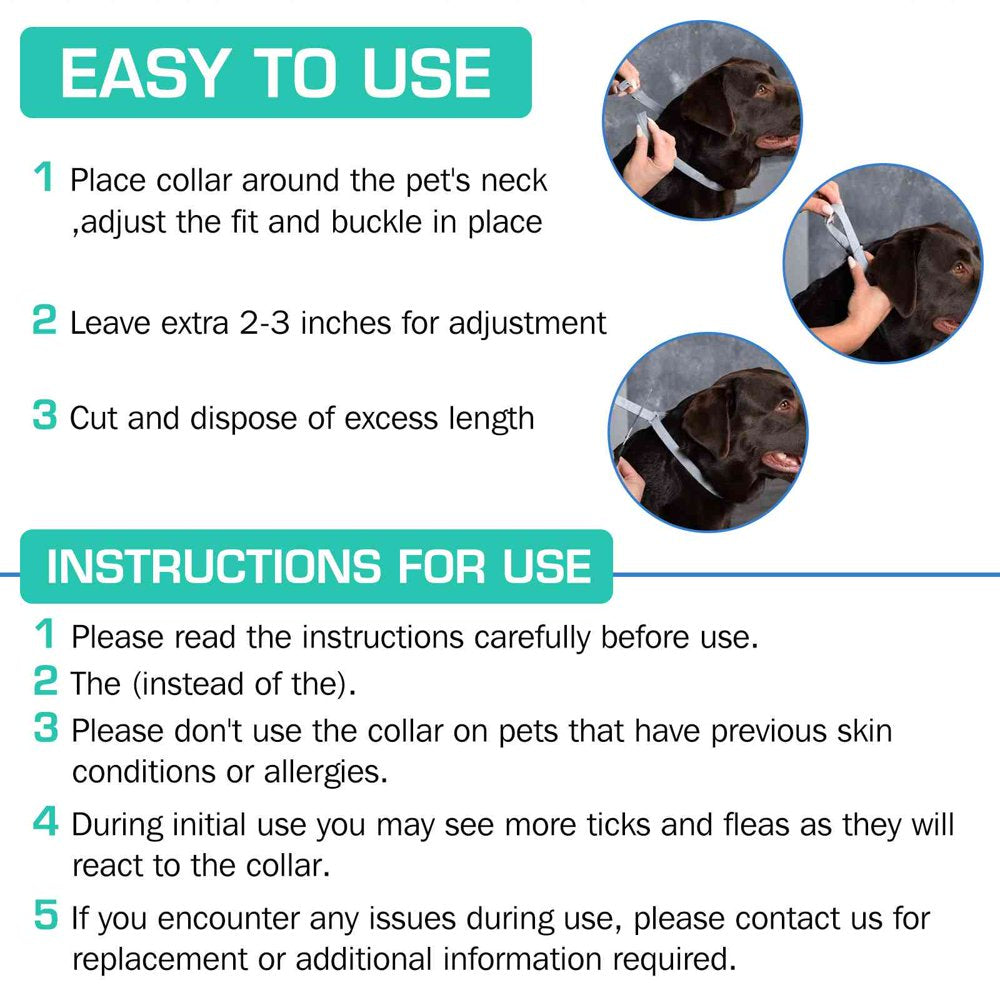 Natural Ingredients, Flea and Tick Prevention and Treatment Collar for Chesapeake Bay Retriever and Other Large Size Sporting Dogs Dogs. Waterproof & Adjustable. (2 Pack with Comb)