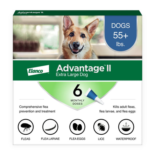 Vet-Recommended Flea Prevention for XL Dogs 55 Lbs+, 6-Monthly Treatments