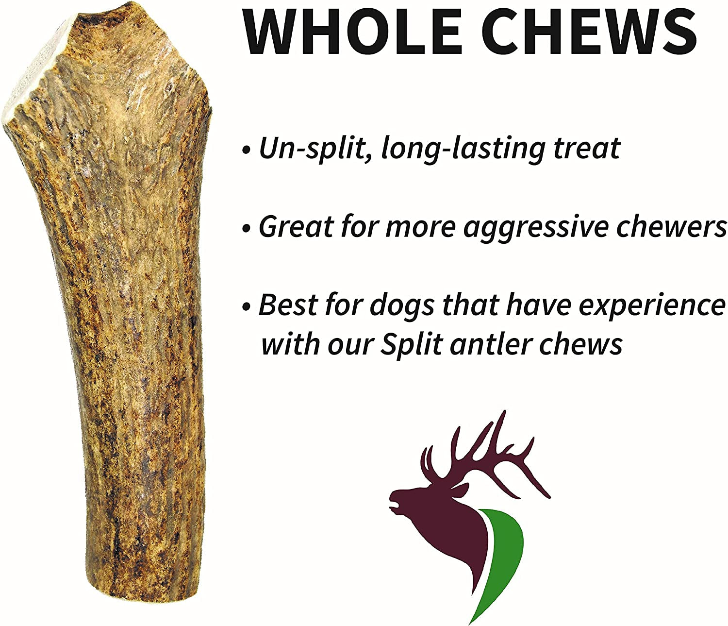 - Medium Whole Single Pack (For 20-45 Lb Dogs and Puppies) Premium Grade Elk Antler for Dogs (1 Piece) Sourced in the USA