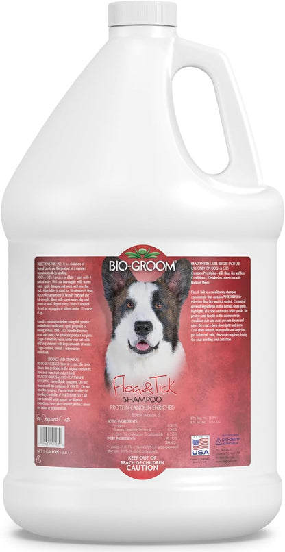 Flea & Tick Dog Shampoo – Flea and Tick Prevention for Dogs, Cat Flea Treatment, Cruelty-Free, Made in USA, Natural Tick Repellent, Protein-Lanolin Shampoo – 1 Gallon