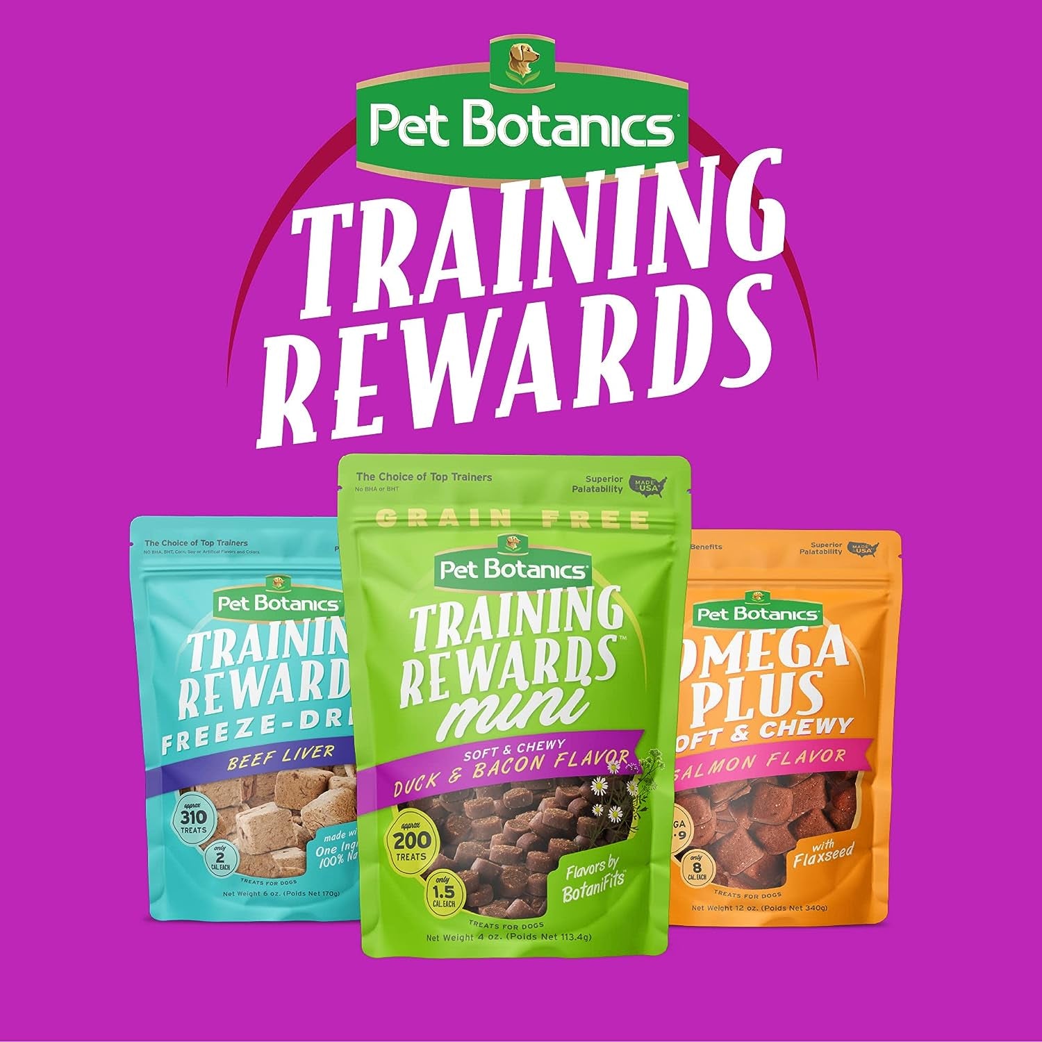 4 Oz. Pouch Training Reward Mini Soft & Chewy, Duck and Bacon Flavor, with 200 Treats per Bag, the Choice of Top Trainers