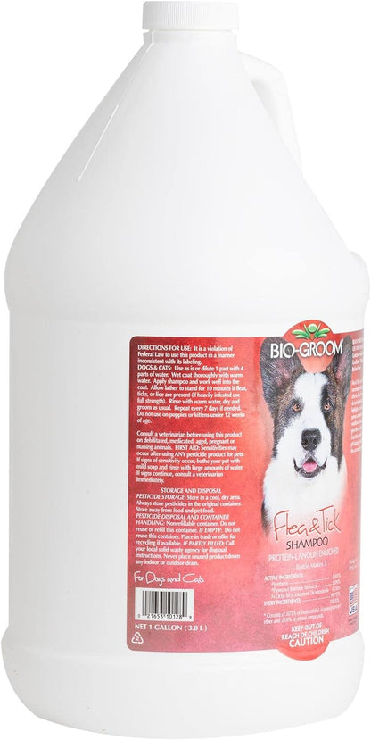 Flea & Tick Dog Shampoo – Flea and Tick Prevention for Dogs, Cat Flea Treatment, Cruelty-Free, Made in USA, Natural Tick Repellent, Protein-Lanolin Shampoo – 1 Gallon