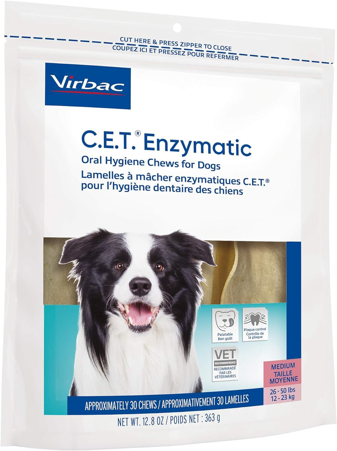 CET Enzymatic Oral Hygiene Chews for Dogs, Beef ,12.8 Oz