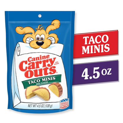 Taco Minis Beef Flavor Dog Treats, 4.5Oz