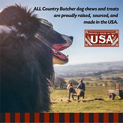 The Country Butcher Treats, Made in USA, Natural Dog Chews for Light to Moderate Chewers & Small, Medium & Large Size Dogs (30 Treats)