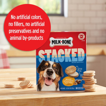 Stacked Dog Biscuits, Molasses & Peanut Butter Flavor, Naturally & Artificially Flavored, 10 Oz