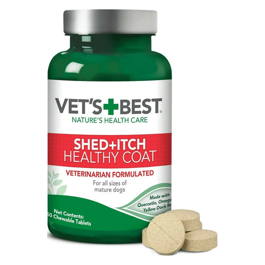 Healthy Coat Shed & Itch Relief Dog Supplements, 50 Chewable Tablets