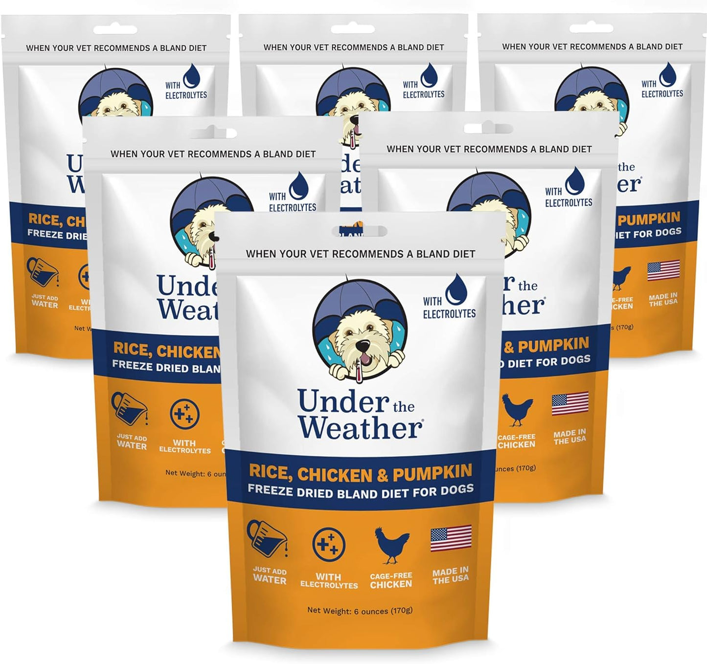 Easy to Digest Bland Diet for Sick Dogs - Always Be Ready - Contains Electrolytes - Gluten Free, All Natural, Freeze Dried 100% Human Grade Meats - Chicken, Rice & Pumpkin