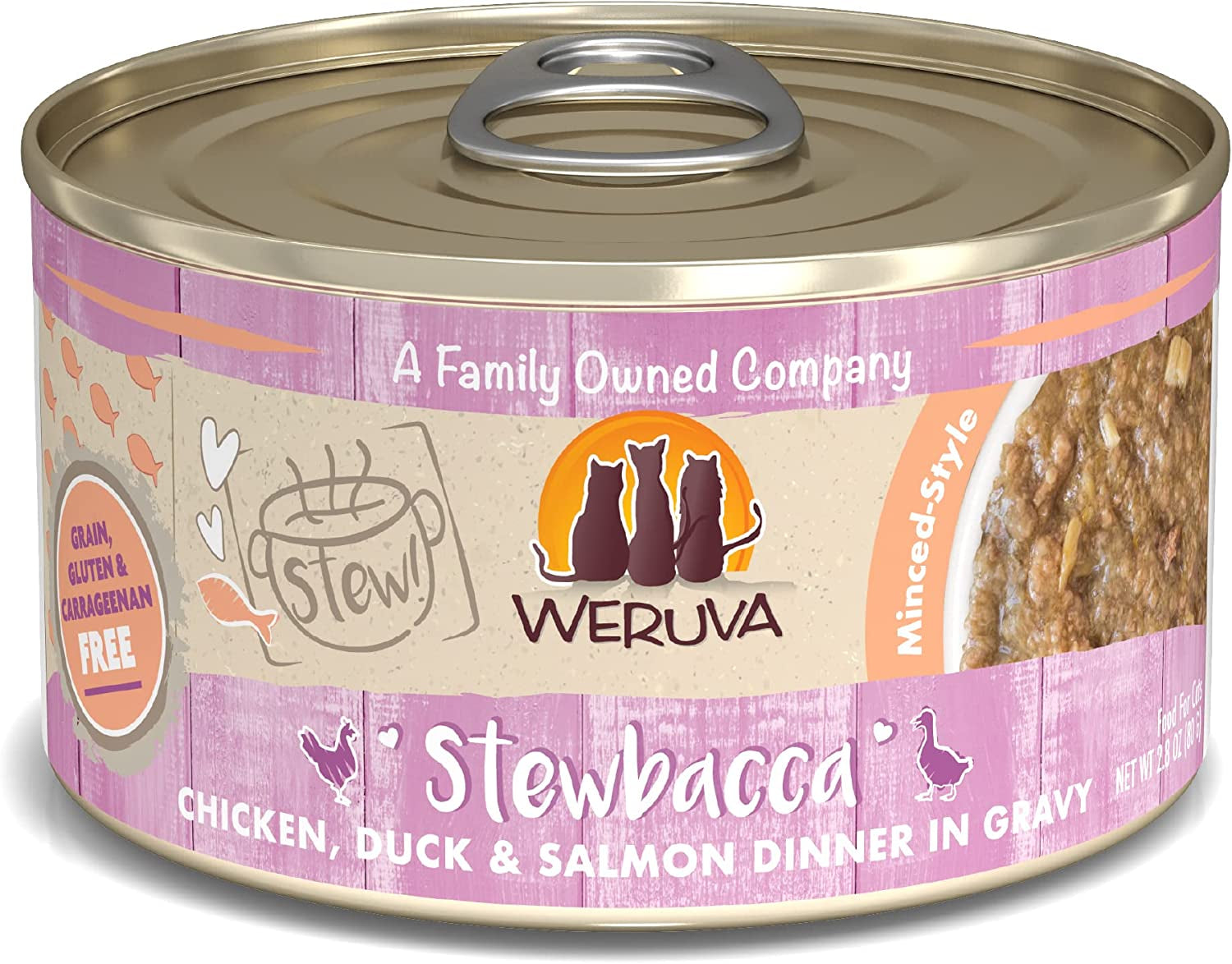 Classic Cat Stews!, Stewbacca with Chicken, Duck & Salmon in Gravy, 2.8Oz Can (Pack of 12)