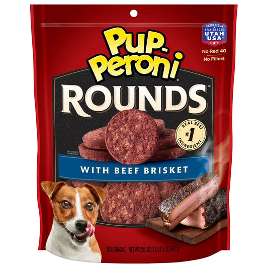 Rounds Dog Treats with Beef Brisket, 20.5 Oz. Bag