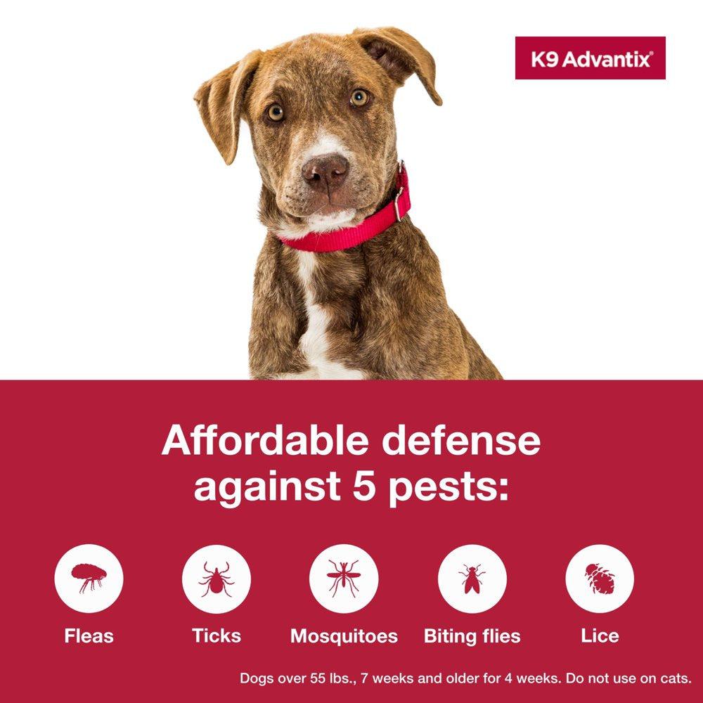 Flea, Tick & Mosquito Prevention for Extra Large Dogs over 55 Lbs, 2-Montly Treatments