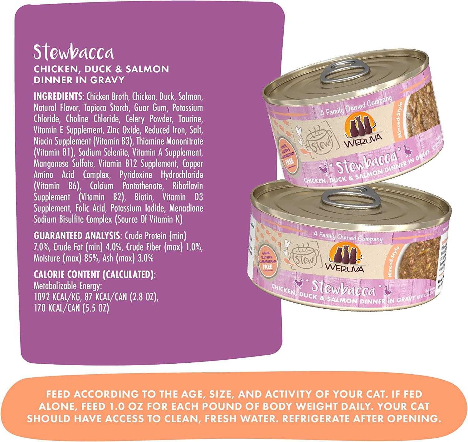 Classic Cat Stews!, Stewbacca with Chicken, Duck & Salmon in Gravy, 2.8Oz Can (Pack of 12)