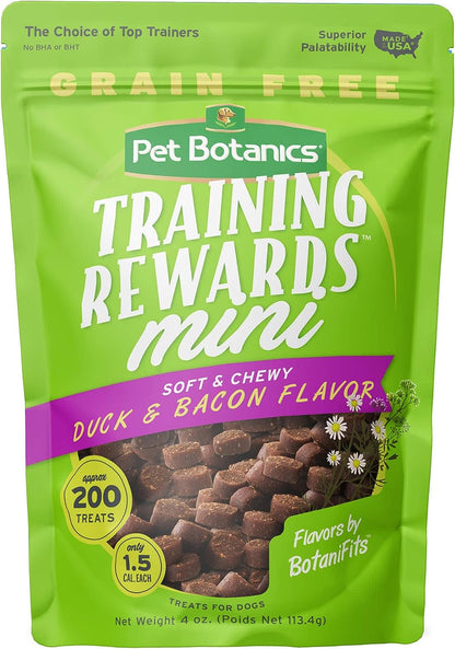 4 Oz. Pouch Training Reward Mini Soft & Chewy, Duck and Bacon Flavor, with 200 Treats per Bag, the Choice of Top Trainers