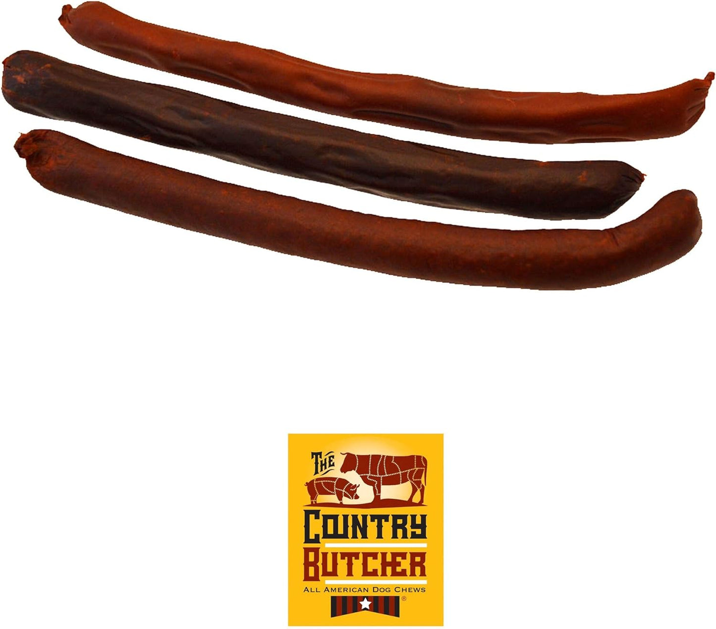 The Country Butcher Treats, Made in USA, Natural Dog Chews for Light to Moderate Chewers & Small, Medium & Large Size Dogs (30 Treats)