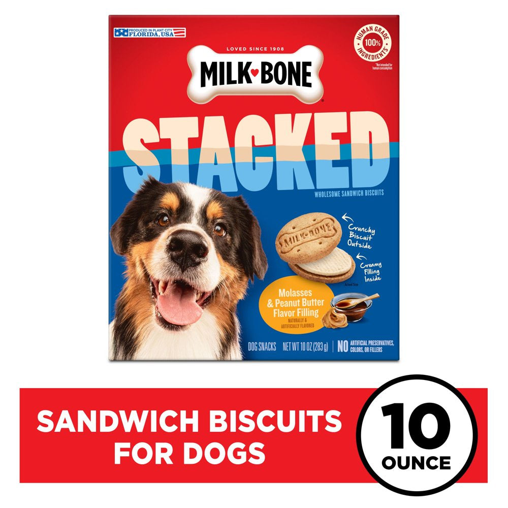 Stacked Dog Biscuits, Molasses & Peanut Butter Flavor, Naturally & Artificially Flavored, 10 Oz