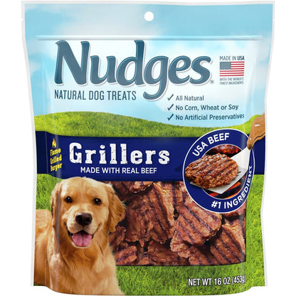 Grillers Natural Dog Treats, Beef, 16Oz Bag