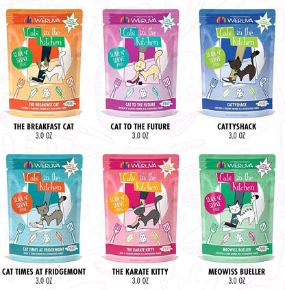 Cats in the Kitchen Slide N' Serve the Brat Pack Variety Cat Food Pouches 3 Ounce (Pack of 12)