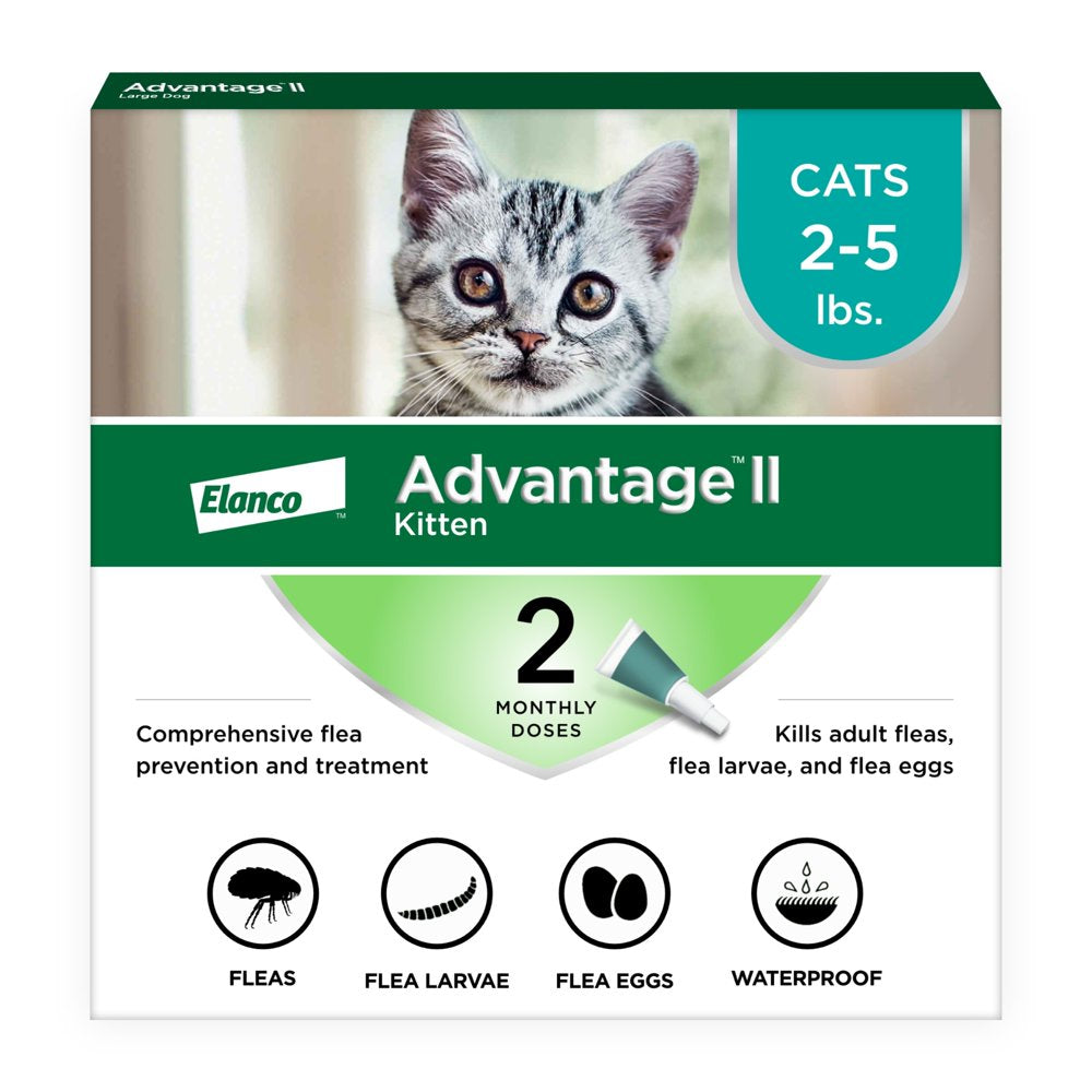 Vet-Recommended Flea Prevention for Kittens & Cats 2-5 Lbs, 2-Monthly Treatments