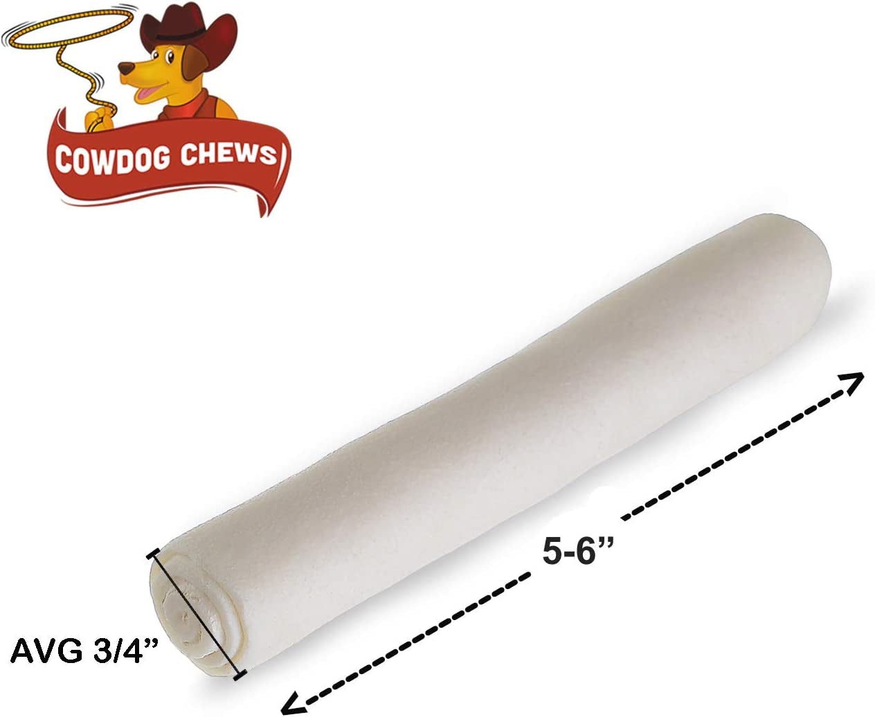 5-6 Inches Rawhide Retriever Roll - Chewing Dog Treat, 100% Natural - Natural Grass Fed Livestock Sourced (22 Pack)