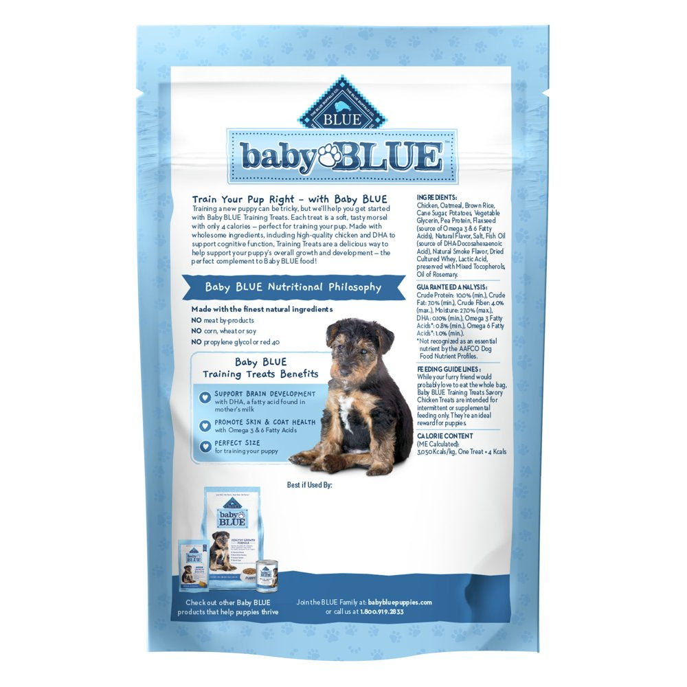 Baby BLUE Training Treats Natural Puppy Soft Dog Treats, Savory Chicken 4-Oz Bag